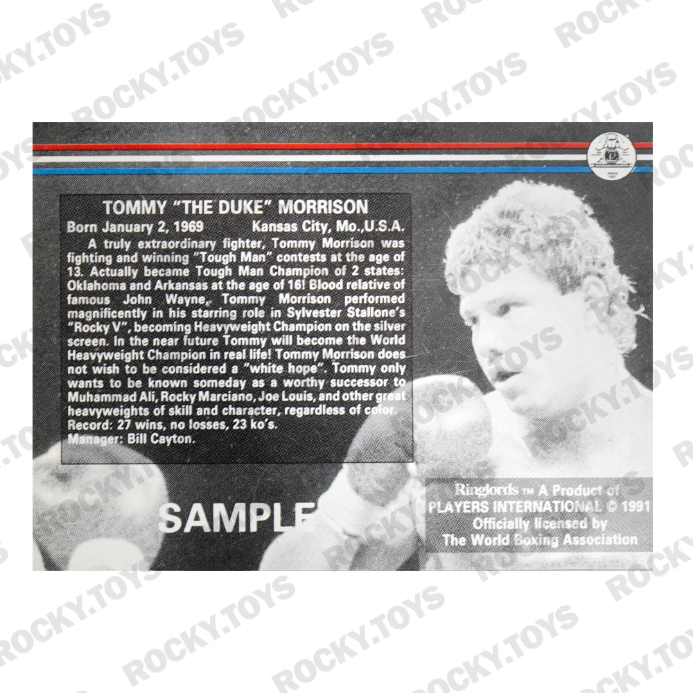 1991 RINGLORDS TOMMY "THE DUKE" MORRISON AUTOGRAPHED PROMO CARD - Image 2