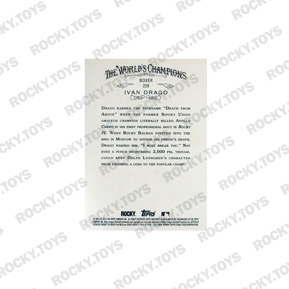 2015 TOPPS ALLEN & GINTER MINI IVAN DRAGO #229 10TH ANNIVERSARY BLACK/SILVER BORDER REGULAR BACK SIGNED BY DOLPH LUNDGREN - Image 2