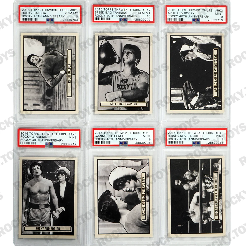 2016 TOPPS THROWBACK THURSDAY ROCKY BALBOA 40TH ANNIVERSARY COMPLETE SET OF SIX CARDS PSA/DNA GRADED MINT