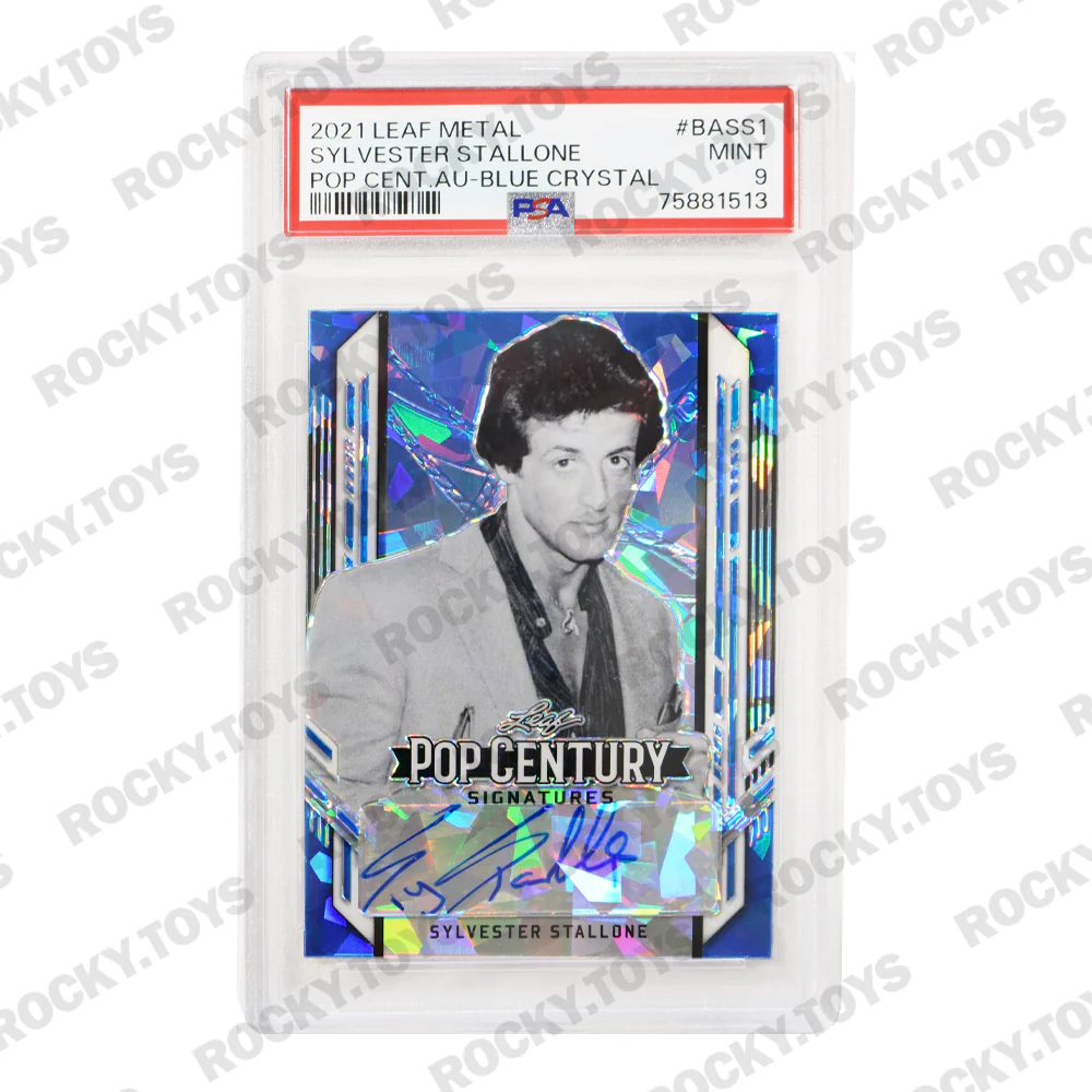 2021 LEAF METAL POP CENTURY SIGNATURES SYLVESTER STALLONE BA-SS1 BLUE CRYSTAL PSA AUTO MINT 9 4/4