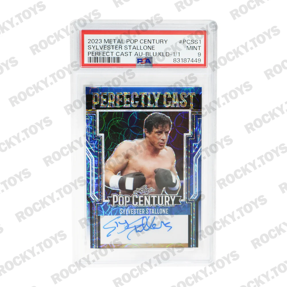 2023 LEAF METAL POP CENTURY PERFECTLY CAST SYLVESTER STALLONE PC-SS1 BLUE KALEIDOSCOPE PSA AUTO MINT 9 1/1
