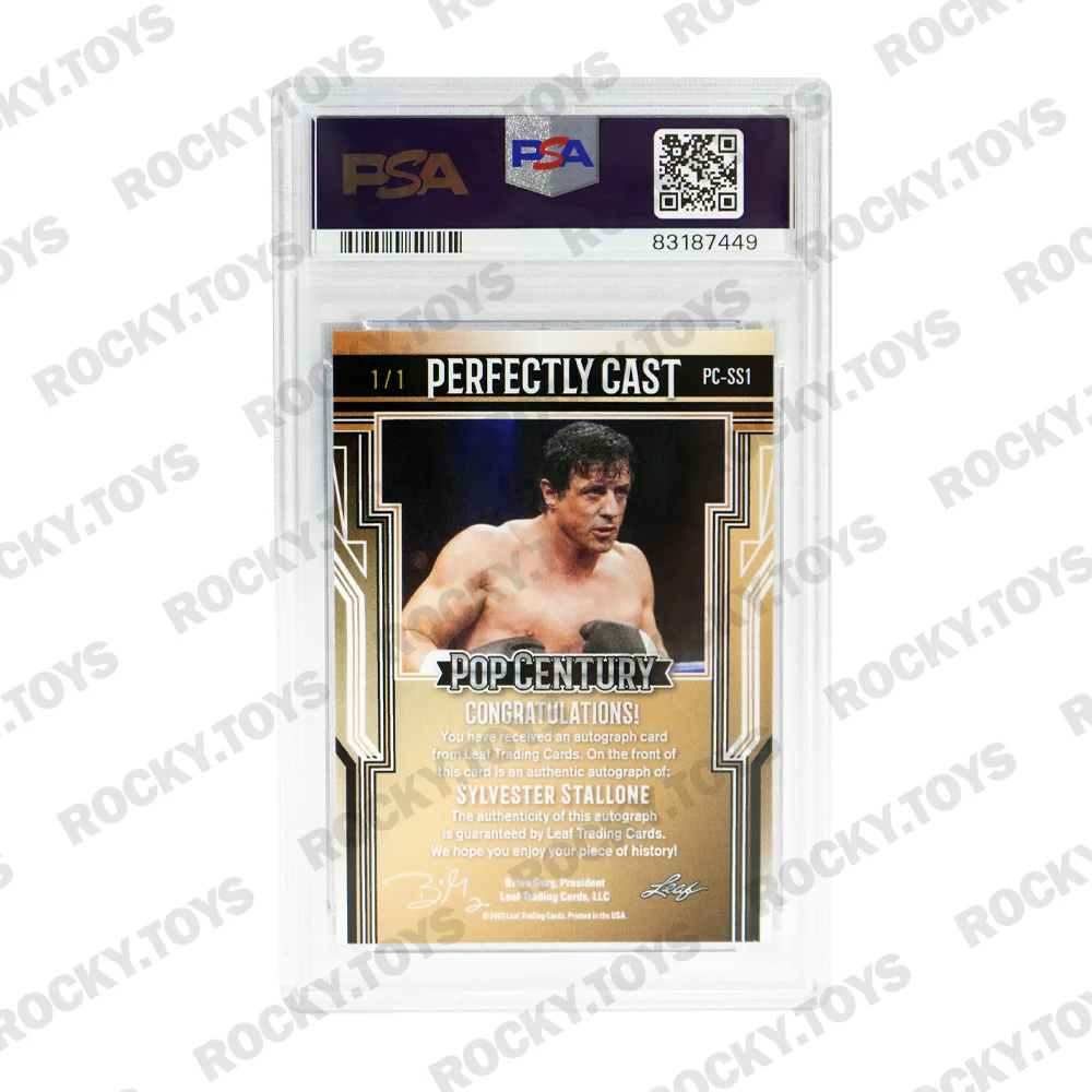 2023 LEAF METAL POP CENTURY PERFECTLY CAST SYLVESTER STALLONE PC-SS1 BLUE KALEIDOSCOPE PSA AUTO MINT 9 1/1 - Image 2