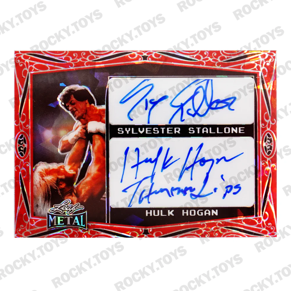 2024 LEAF METAL LEGENDS MATCH MADE IN HEAVEN SYLVESTER STALLONE AND HULK HOGAN MMH-12 RED CRYSTAL 1/1