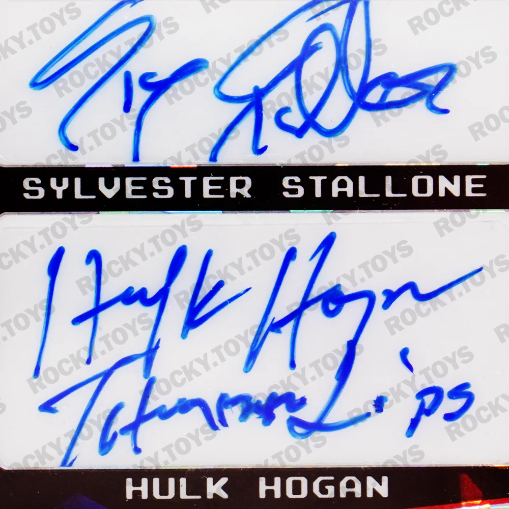 2024 LEAF METAL LEGENDS MATCH MADE IN HEAVEN SYLVESTER STALLONE AND HULK HOGAN MMH-12 RED CRYSTAL 1/1 - Image 3