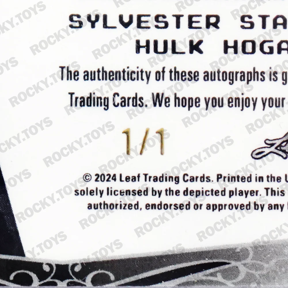 2024 LEAF METAL LEGENDS MATCH MADE IN HEAVEN SYLVESTER STALLONE AND HULK HOGAN MMH-12 RED CRYSTAL 1/1 - Image 4