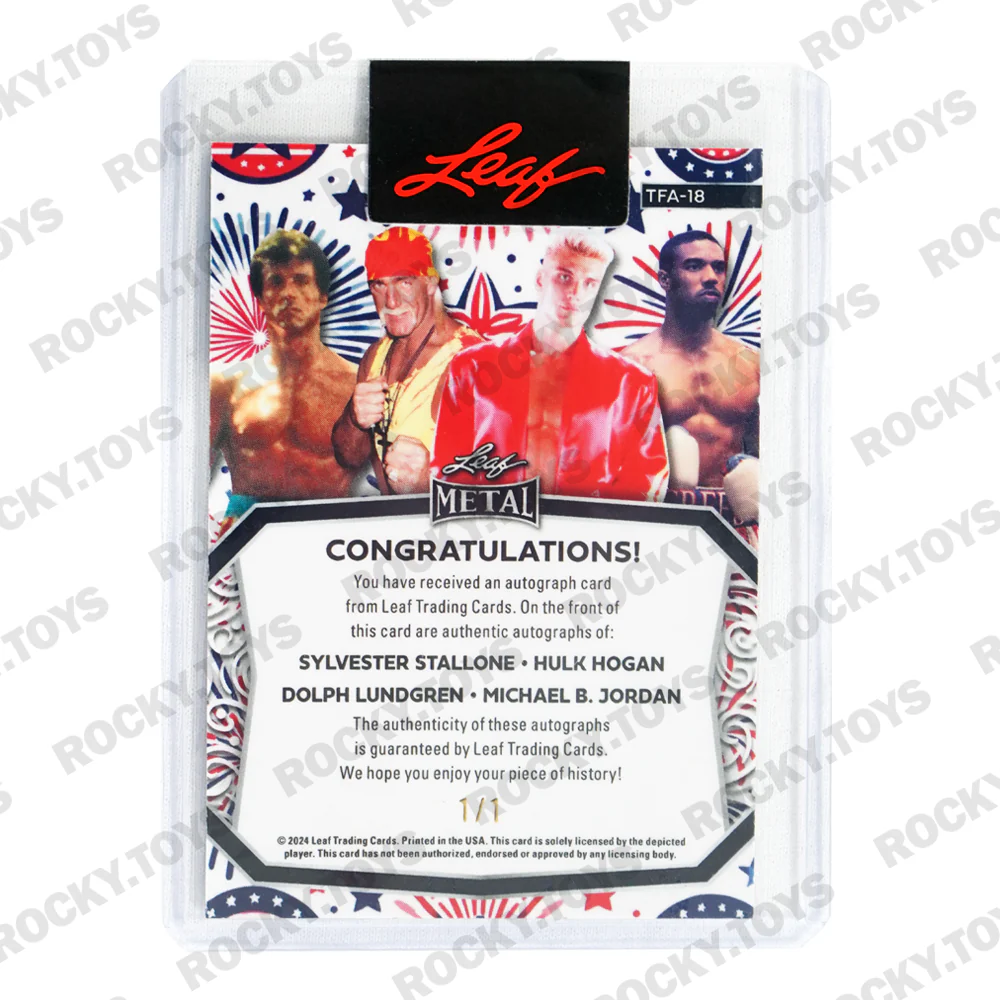 2024 LEAF METAL SYLVESTER STALLONE HULK HOGAN DOLPH LUNDGREN MICHAEL B. JORDAN TFA-18 PRISMATIC UNCLE SAM 1/1 - Image 2